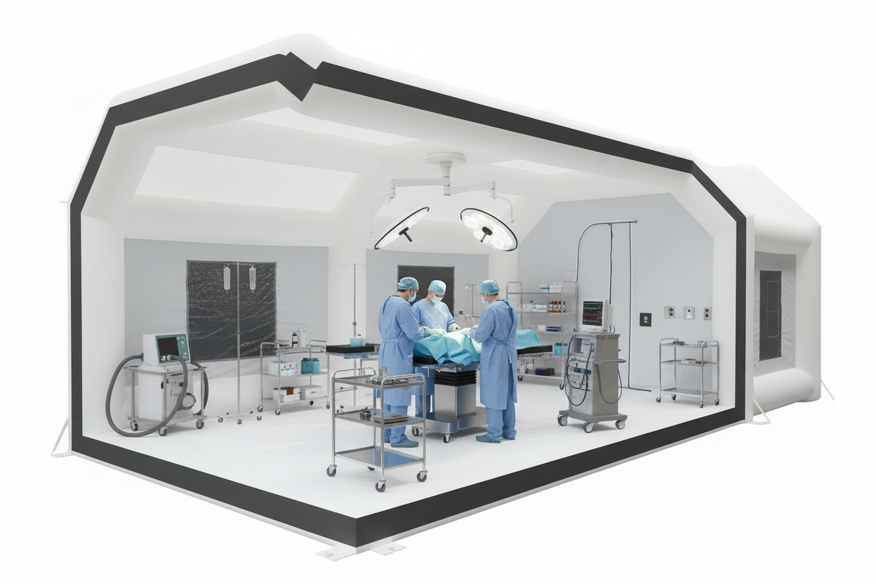 Пневмокаркасная медицинская палатка, мобильный госпиталь